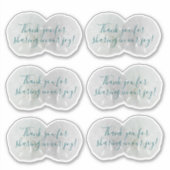 Zand Dollar Bruiloft Dank U Gevormde Stickers (Voorkant)