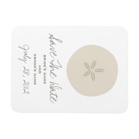 Zand Dollar Bruiloft Save The Date Magnet Magneet (Horizontaal)