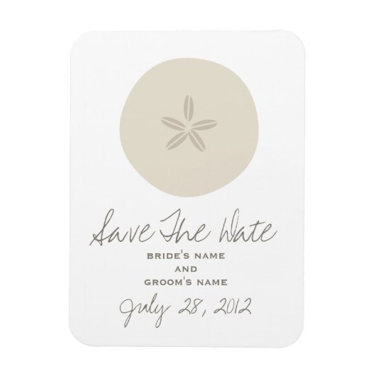 Zand Dollar Bruiloft Save The Date Magnet Magneet (Verticaal)