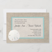 Zand Dollar & Burlap Beach Uitnodiging voor bruilo (Voorkant)
