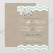 Zand Dollar & Chevron Couple's Douche Uitnodigen Kaart (Voorkant / Achterkant)