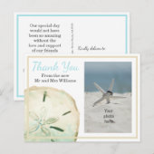 Zand Dollar Dank u Strand Foto Aankondigingskaart (Voorkant / Achterkant)