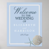 Zand Dollar en Starfish Beach Bruiloft Welkom Poster (Voorkant)