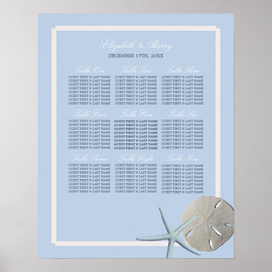 Zand Dollar en Starfish Beach Zitkaarten Poster (Voorkant)