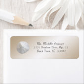 Zand Dollar Foto op Lichtbruin Retourlabel Etiket (Insitu)