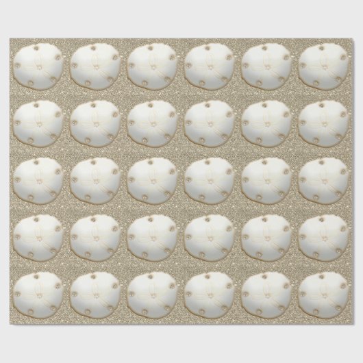 Zand dollar goud glitter look strand zand zomer cadeaupapier (Vlak)