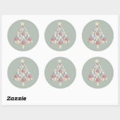 Zand Dollar Kerstboom (groen) Ronde Sticker (Vel)