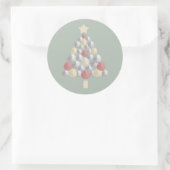Zand Dollar Kerstboom (groen) Ronde Sticker (Tas)