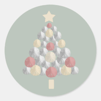 Zand Dollar Kerstboom (groen) Ronde Sticker