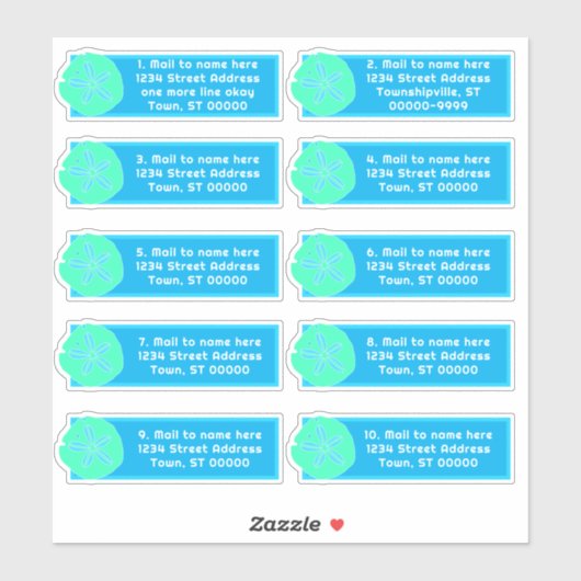 Zand Dollar Kunst Individuele Adres Mailing Labels (Vel)