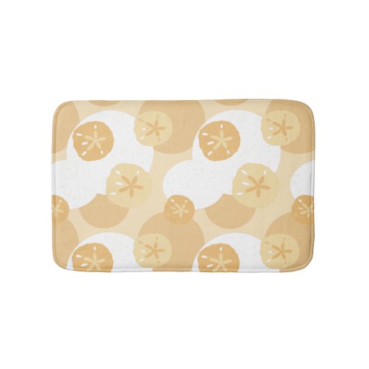 Zand Dollar Kust Print Beige Wit Patroon Badmat (Voorkant)