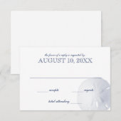 Zand Dollar Marine Blauw Bruiloft RSVP Kaartje (Voorkant / Achterkant)