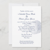 Zand Dollar Navy Blue Bruiloft Kaart (Voorkant)