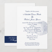 Zand Dollar Navy Blue Bruiloft Kaart (Voorkant / Achterkant)