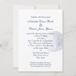 Zand Dollar Navy Blue Bruiloft Kaart