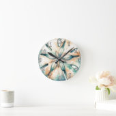 Zand Dollar Ocean Splash Zee Waterverf Bruiloft Ronde Klok (Huis)