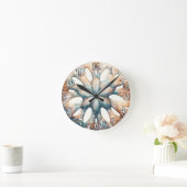 Zand Dollar Ocean Splash Zee Waterverf Bruiloft Ronde Klok (Huis)