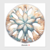 Zand Dollar Ocean Splash Zee Waterverf Bruiloft Sticker (Vel)