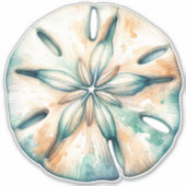 Zand Dollar Ocean Splash Zee Waterverf Bruiloft Sticker (Voorkant)