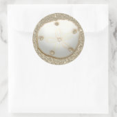 Zand dollar op strand met goudzand ronde sticker (Tas)