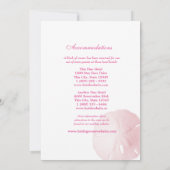 Zand Dollar Roze Huwelijksinterary Kaart (Achterkant)