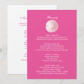 Zand Dollar Roze Huwelijksinterary Kaart (Voorkant / Achterkant)