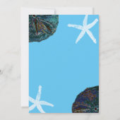 Zand Dollar Sea Shells Abstract Blue Beach Bruilof Kaart (Achterkant)