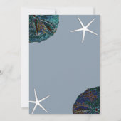 Zand Dollar Seashell Art Dusty Blue Beach Bruiloft Kaart (Achterkant)