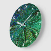 Zand Dollar Seashells Beach Abstract Blauw Groen Grote Klok (Hoek)