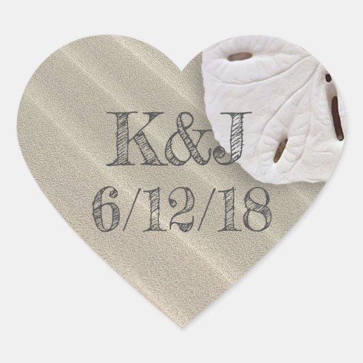 Zand Dollar Seaside Bruiloft Stickers (Voorkant)