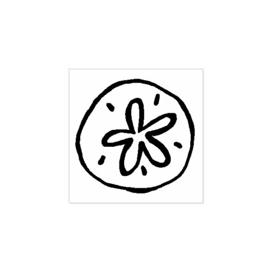 Zand Dollar Shell Ocean Beach Rubberstempel (Afrduk)