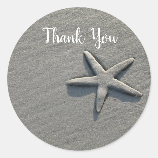 Zand Dollar Starfish Ocean Beach Dank u Ronde Sticker (Voorkant)