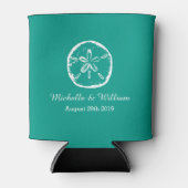 Zand dollar strand bestemming bruiloft koelbox blikjeskoeler (Voorkant)