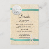Zand Dollar Strand Bruiloft Details Informatiekaartje (Voorkant)