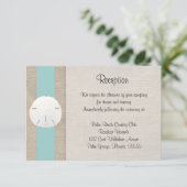 Zand Dollar Strand Bruiloft Receptie Uitnodiging A Informatiekaartje (Staand voorkant)