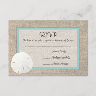 Zand Dollar Strand Bruiloft RSVP-kaart RSVP Kaartje