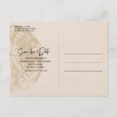 Zand Dollar Strand Bruiloft Save the Date Aankondigingskaart (Achterkant)