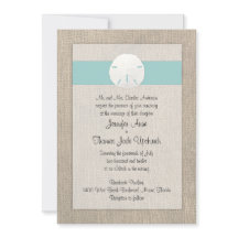 Zand Dollar Strand bruiloft uitnodiging - Turquois