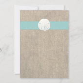 Zand Dollar Strand bruiloft uitnodiging - Turquois (Achterkant)