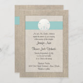 Zand Dollar Strand bruiloft uitnodiging - Turquois (Voorkant / Achterkant)