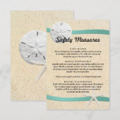 Zand Dollar Strand Bruiloft Veiligheidsmaatregelen Informatiekaartje (Voorkant / Achterkant)