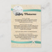 Zand Dollar Strand Bruiloft Veiligheidsmaatregelen Informatiekaartje (Voorkant)
