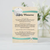 Zand Dollar Strand Bruiloft Veiligheidsmaatregelen Informatiekaartje (Staand voorkant)