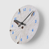 Zand Dollar Strand Kust Wit Grijs Trendy Gift Ronde Klok (Hoek)