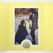 Zand Dollars & Burlap, Lemon Beach Wedding Suite Drieluik Uitnodiging (Binnenkant midden)