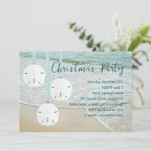 Zand Dollars Kerst Party Beach Thema Kaart (Staand voorkant)