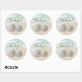 Zand Dollars Strand Bruiloft Dank u Ronde Sticker (Vel)