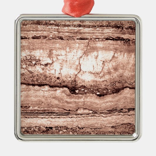 Zand Dune Granite, geelbruine steensteen Metalen Ornament (Voorkant)