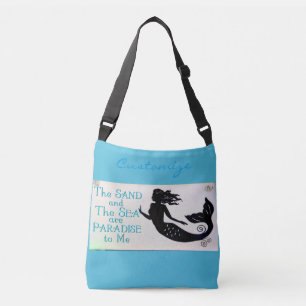zand en blauw zee crossbody tas