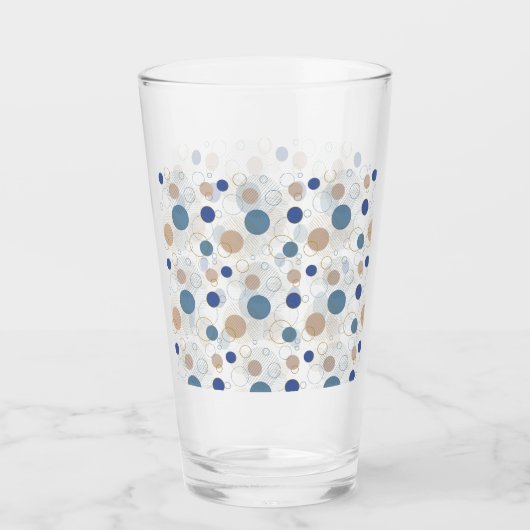 Zand en Blauwe Strand Kleur Stippen Glas (Voorkant)